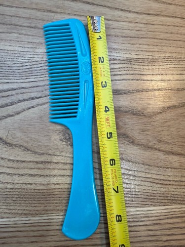 Vtg GOODY Unbreakable Super Hair Comb Teal Blue Green Made in USA 8.5” Handle