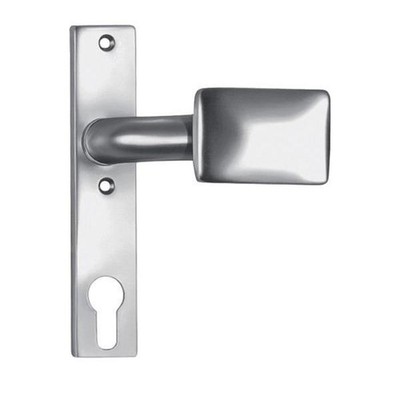 Amf Türknopf-Kurzschild 486ZD fest/drehb.LM F1/silberf.4-KT.8mm Beschläge