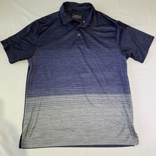 Ben Hogan Mens Performance Golf Polo Blue Gray Medium Short Sleeve