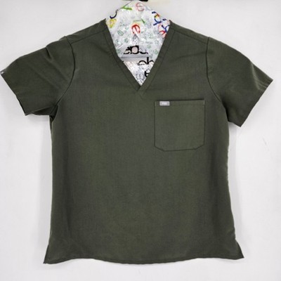 Figs Scrub Top Womens Large Catarina One Pocket Moss Green Healthcare Uniforms