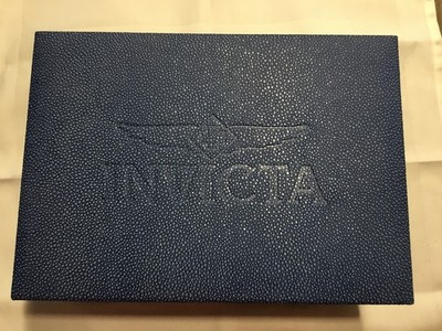 Invicta Uhrenbox Sammelbox blau 28x20x13cm mit Schloss