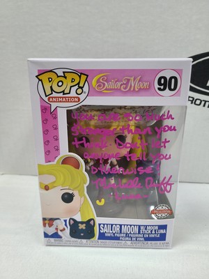 Funko Pop Sailor Moon w/ Moon Stick & Luna Exclusive SIGNED By Michelle Ruff