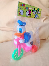 vintage Tricycle Donald Duck Rubber Chifle Big Toy with Bag disney no marx