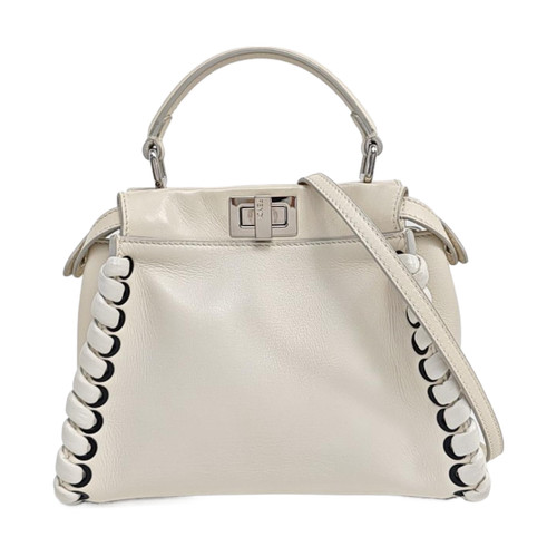 FENDI Peekaboo Handbags Leather White Free Shipping | Duties Paid