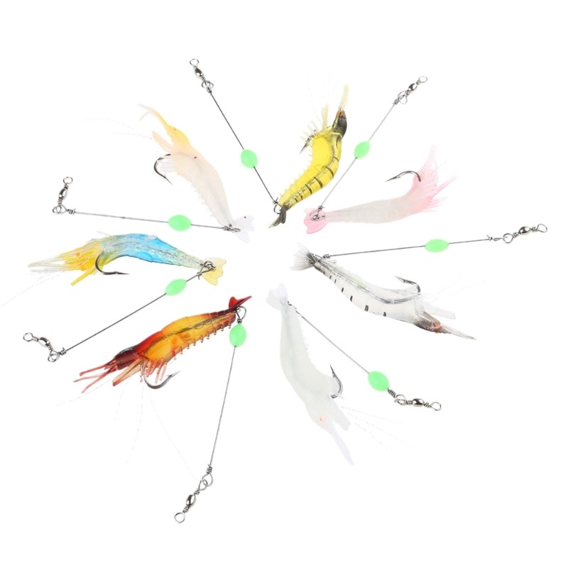 7 Pcs Luminous Silicone Soft Shrimp Baits Artificial Lures Fishing Accessories - Image 4