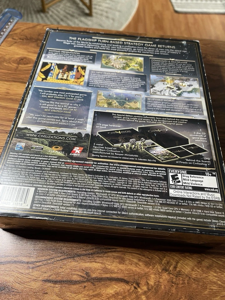 Sid Meier's Civilization V Collector's Edition (PC, 2010) new/sealed - Image 2 of 2