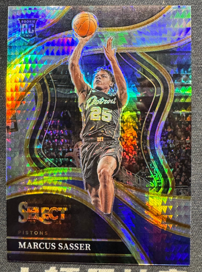 Marcus Sasser 2023-24 Panini Select 2/8 Silver Hyper Courtside RC Pistons #292