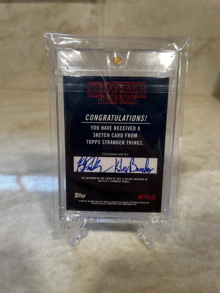 2018 Topps Stranger Things S1 Mike Wheeler/ Lucas Sinclair Sketch Art Card 1/1 - Image 2 of 2