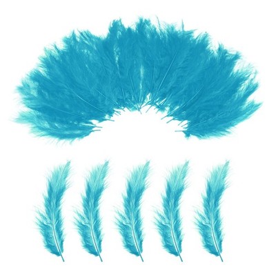 200 Pack Fluffy Turkey Marabou Feather,Lake Blue Natural Turkey Feather