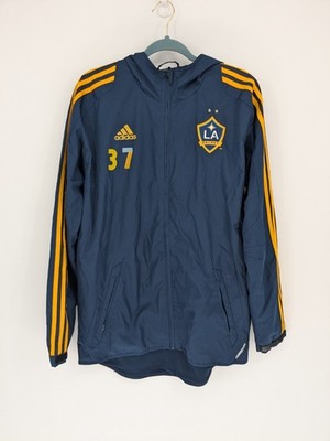 LA Los Angeles Galaxy Formation Player Issue Hooded Rain Jacket Mens Size Medium