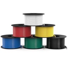 18 Gauge Wire 180ft, 18 AWG Wire 6 Colors 30ft Each Spool, Flexible 30FT 18AWG
