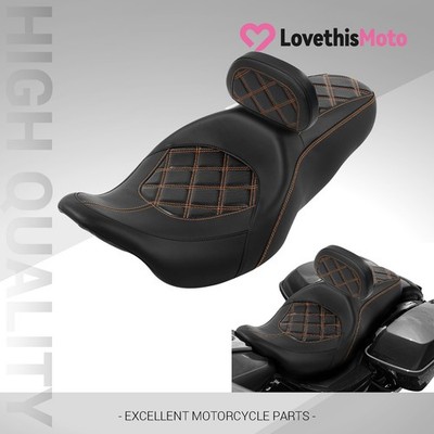Rider Passenger 2 Up Seat & Driver Backrest Fit For Harley Touring 2009-2023