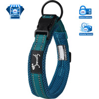 Hundehalsband Verstellbar Nylon Reflektierend Atmungsaktiv Blau M