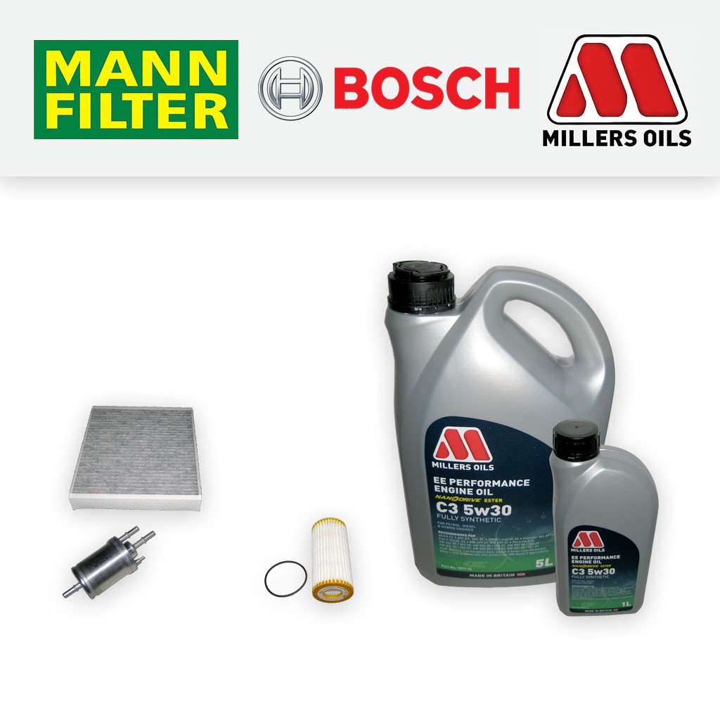 SERVICE KIT for AUDI A1 S1 QUATTRO OIL FUEL CABIN FILTERS +5w30 OIL (2014-2018)