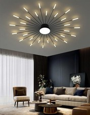 Modern LED Ceiling Light,30+1 Heads Semi Flush Mount Black Chandeliers Ceiling