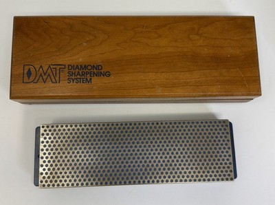 DMT Diamond Knife Sharpening System 8'' Whetstone Blue Coarse w/ Wood Box USA