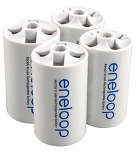 Sanyo Eneloop Spacer Pack: 4 Pack of D-size Adapters Hassle Free Packaging 