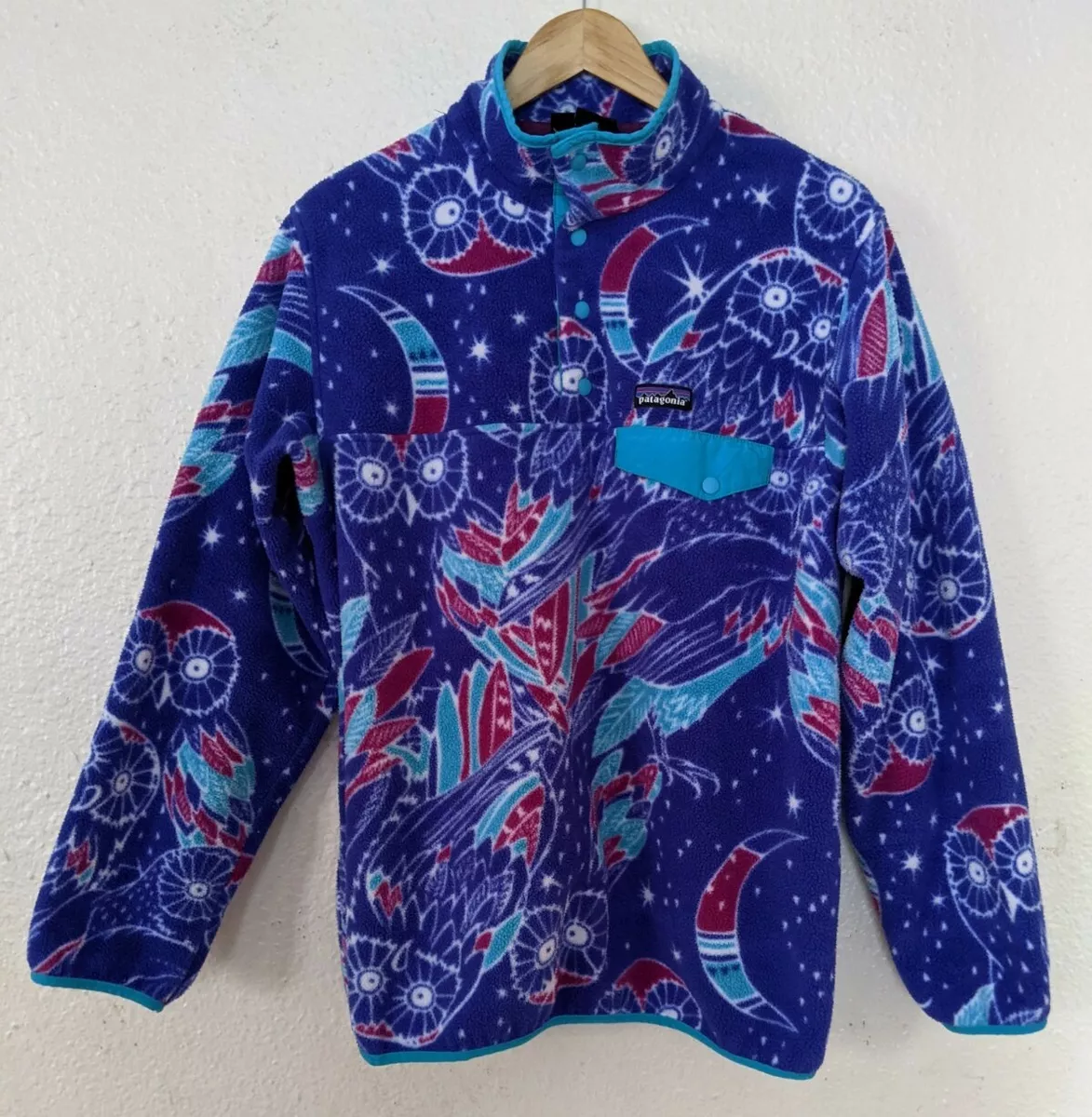 Vintage Patagonia Fleece Synchilla Jacket Rare Owl Creature Pattern womens  XL