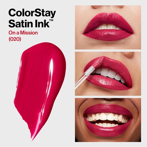 Compre 2 y obtenga 1 lápiz labial líquido tinta satinada Revlon ColorStay gratis (0,17 oz) *¡TÚ ELIGE!* - Imagen 31 de 39