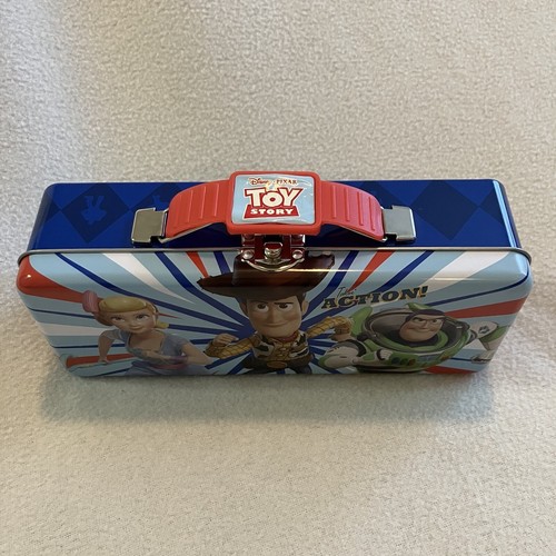 Disney Toy Story Tool Tin Pencil/Pen Case with Handle Latch & Hinge - NEW - Picture 3 of 10