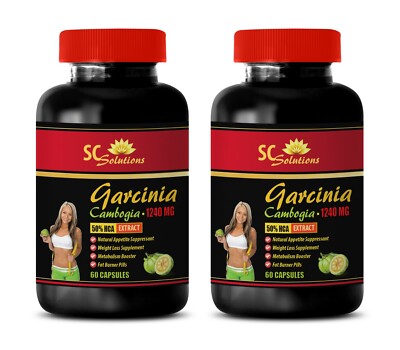 super fat burner - GARCINIA CAMBOGIA 1240mg - slimming pills 2 Bottle 120 Caps