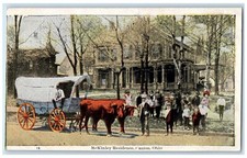 Canton Ohio OH Postcard McKinley Residence Ox Wagon Mrs. Ida Saxton McKinley