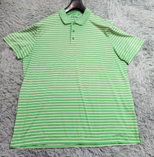 Izod Golf with Stretch Polo Shirt Mens Size XL XLarge Green White Golfer Golfing