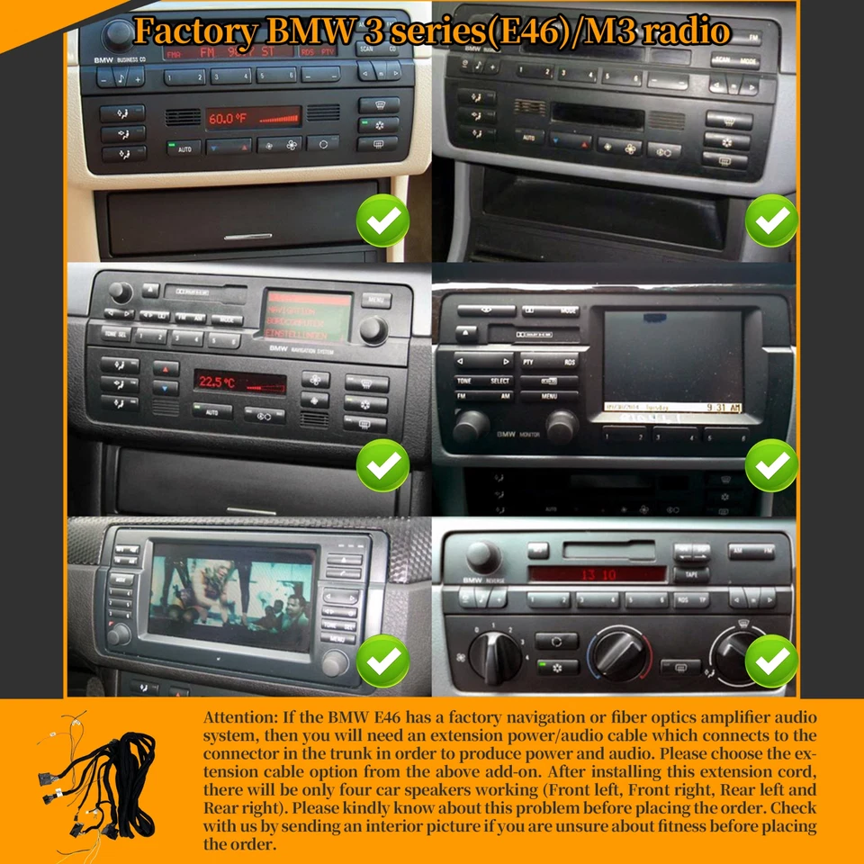 Android 13 Apple CarPlay Auto Radio for BMW E46 3 Series M3 GPS Sat Nav HeadUnit - Image 4 of 4