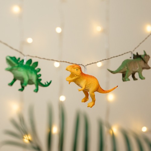 8 LED weiche Kunststoff Dinosaurier String Lichter - warmweiße LEDs - batteriebetrieben - Bild 2 von 11