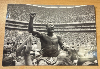 VINTAGE PELE GLANZFOTO BRASILIEN / SANTOS 30cm x 20,5cm SEHR GUTER ZUSTAND