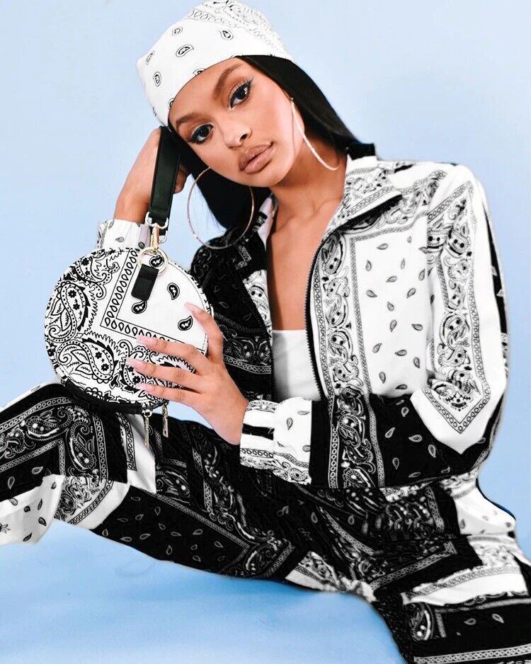 Bandana Print Two Piece Set Hip Hop Street Long Sleeve Bandana Print Two Piece Set Hip Hop Street Long Sleeve