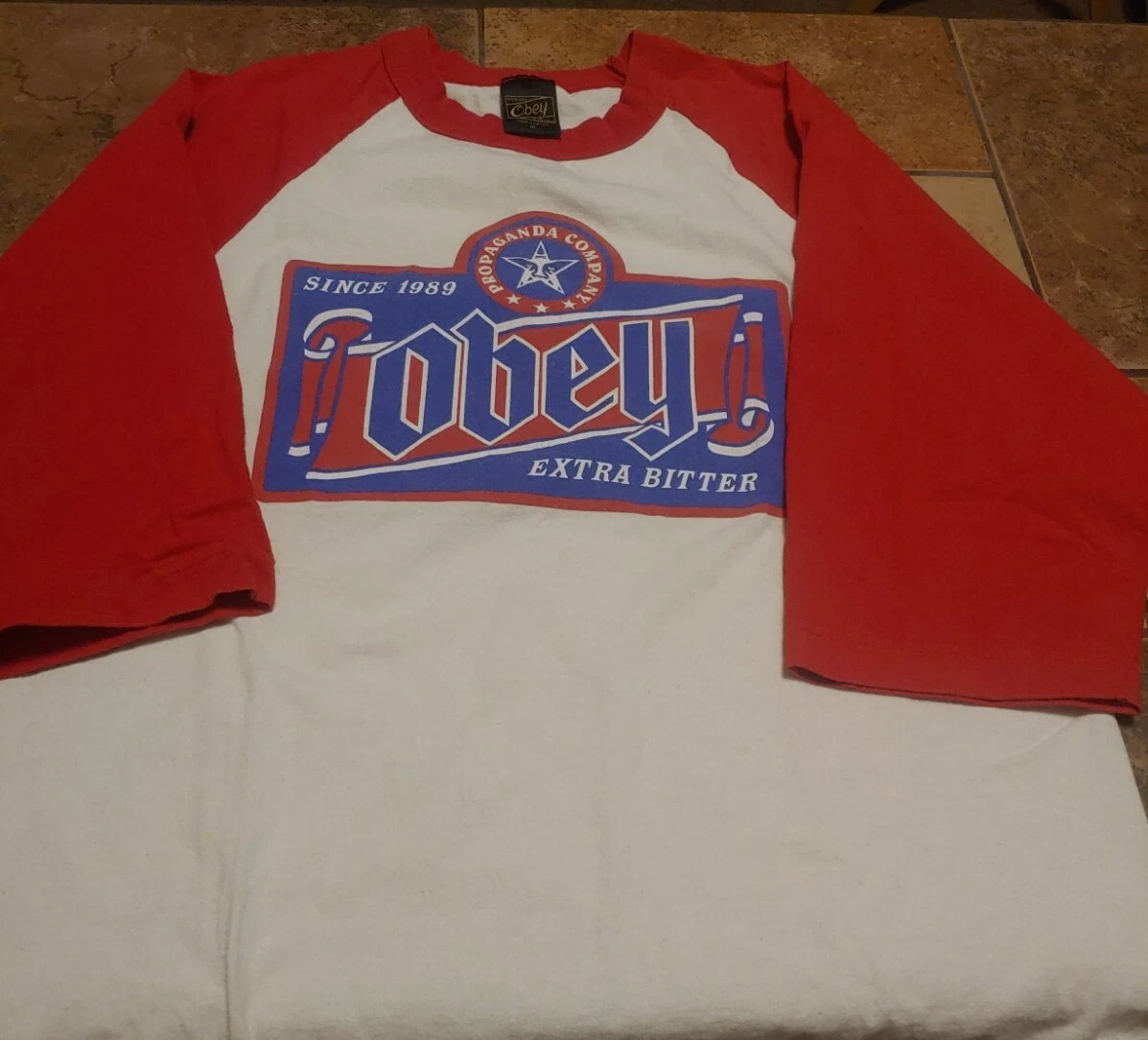 Obey baseball hot sale tee