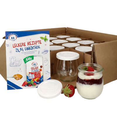 MamboCat 12er Set Weckgläser Tulpenglas 220ml mit Frischhalte-Deckel Dessertglas