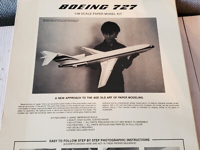 3-D Paper Boeing 727-100 Federal Express FED-EX Airplane 3-D Paper Boeing 727-100 Federal Express FED-EX Airplane