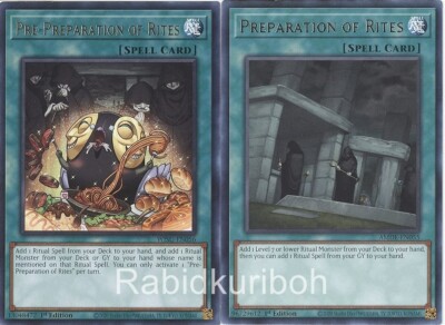Yugioh Pre-Preparation of Rites + Preparation of Rites - Ritual Support Set  | eBay