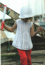 SLEEVELESS TUNIC TOP  HAT 3 GIRL SIZES CROCHET PATTERN INSTRUCTIONS
