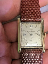 Wittnauer Watch Geneve 9E Men's 17 Jewel Manual Wind 10 K GF New Band Working