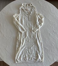 No Comment White Knit Cut Out Dress Size M