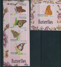 Grenada Carriacou And Petite Martinique / Year 2013  Butterflies . MNH