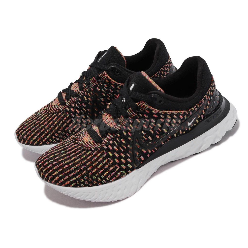 Nike React Infinity Run Flyknit 3 Size 6.5 Black Multi Womens Running Shoes