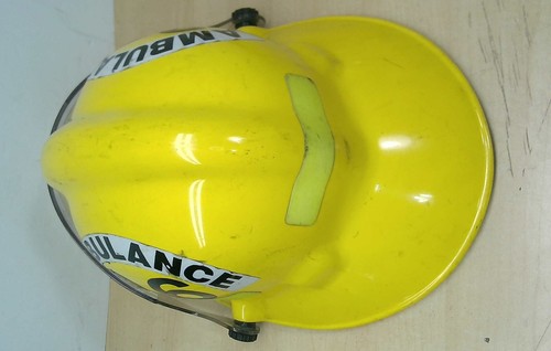 VTG 1996 First Due Firefighter Helmet Model 1500 Fire Rescue Ambulance FS Yellow - Picture 3 of 9