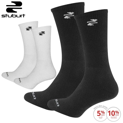 STUBURT 2026 GOLF CREWSOCKS TWIN PACK -SOFT CUSHIONED GOLF SOCKS X 2 PAIR PACK