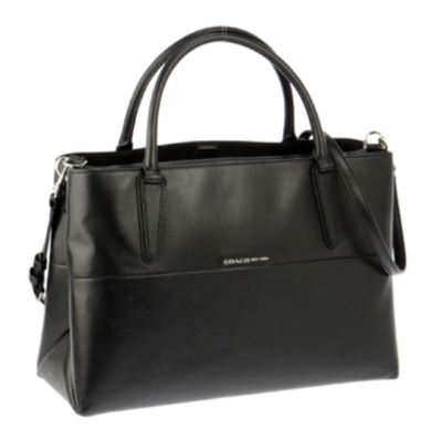 NWT COACH Soft Bright Nappa Borough Satchel Handbag Black F32291