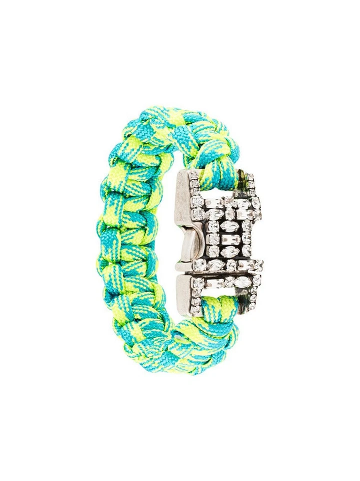 Pulsera DANNIJO Depp ll Glam Paracord Trenzada Plata Cristal Cierre **Azul/Verde Foto 2 de 2
