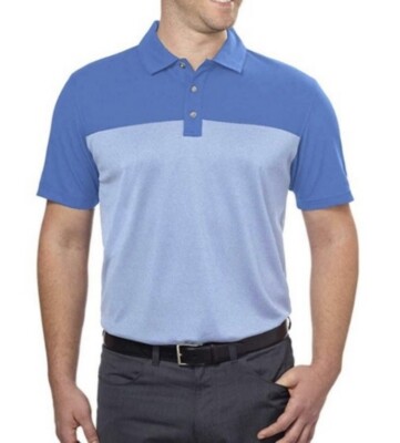 Bolle Golf Shirt Mens Colorblock Wicking Performance Polo Blue Medium NEW