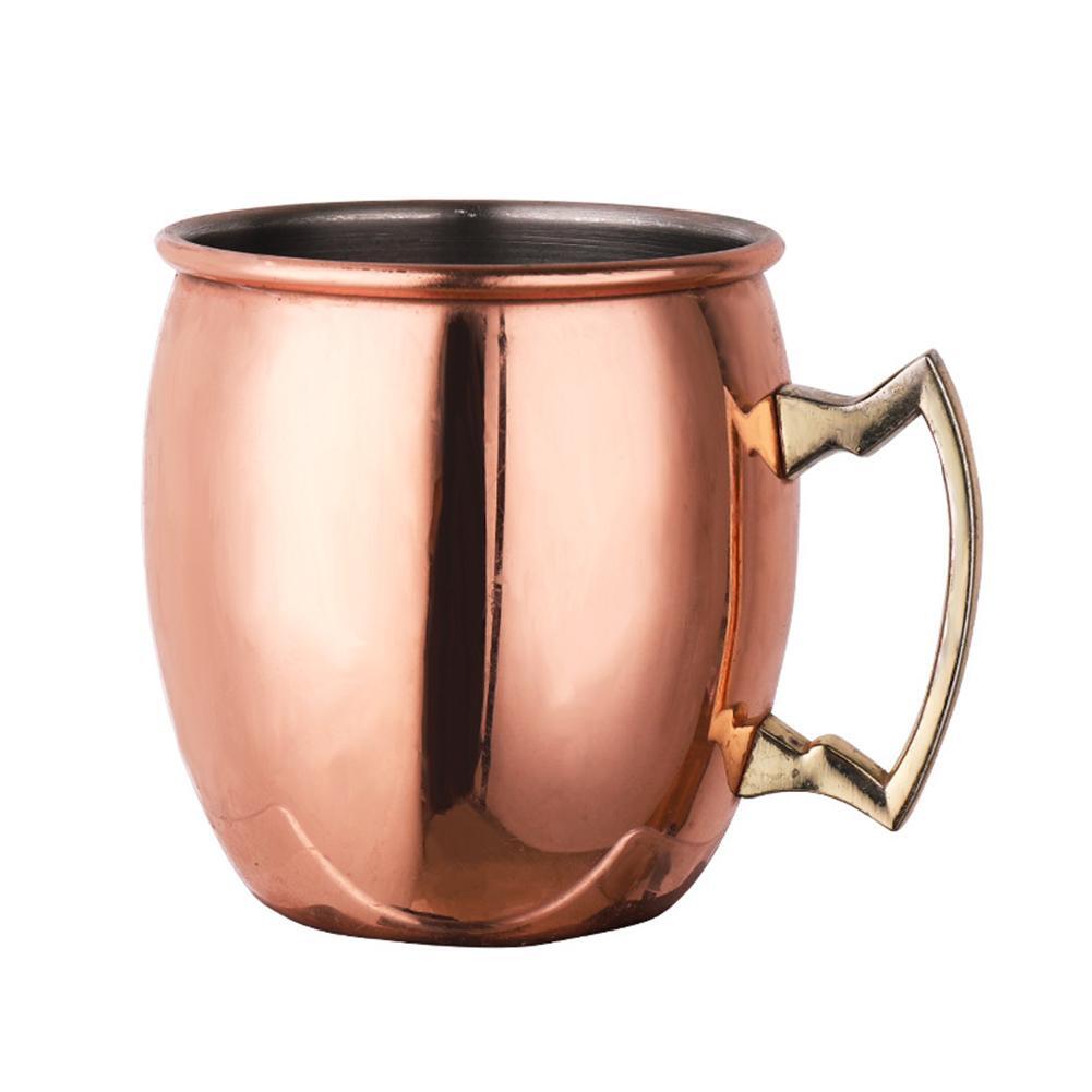 2Pcs Moscow Mule Copper Mugs Metal Cup Stainless Steel Beer Cocktail
