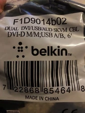 F1D9014b02 - Belkin Dual DVI USB audio 2’ kVM Cable - package or case