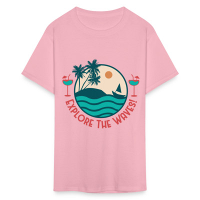 Explore the Waves shirt Surfboard Surfing Ocean Sunset Boat Wine T-Shirt S-6XL