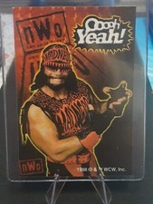 1998 NWO WCW Randy Macho Man Savage Vending Sticker Prism Wrestling Vintage