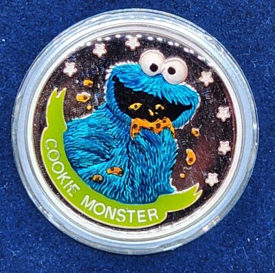 1988 Sesame Street 20th Anniversary Enameled Silver Round Set 1oz